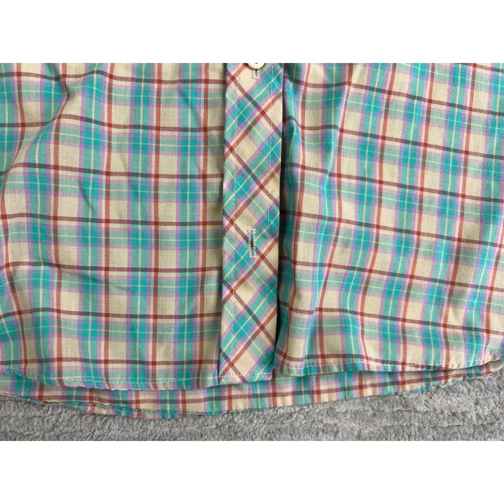 Tem Tex Western Shirt Womens M Multi Color Plaid Puff Sleeve Button Up Vintage - Picture 4 of 14